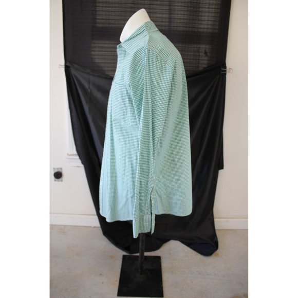 Sonoma/ Polo long sleeved/(Size M)/Green and White Gingham - Picture 2 of 11